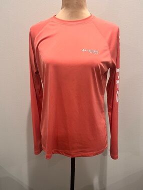 Columbia Women's Coral-Orange Long Sleeve PFG Performance Tee